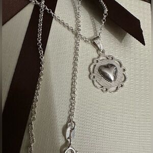 Mirror heart necklace  20"